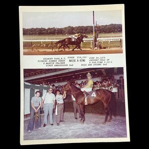 Vintage 1978 Horse Racing Photo Belmont RAISE A KING Winner Circle Color